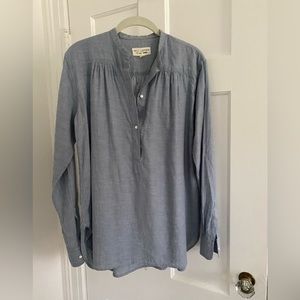 Nili Lotan chambray cotton shirt blouse S